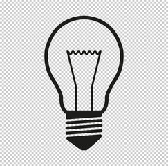 Light bulb  - black vector icon