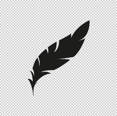 Feather  - black vector icon