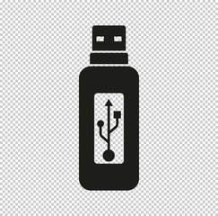 Vector usb flash drive  - black vector icon