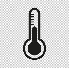Thermometer  - black vector icon