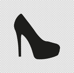 heel shoes -  black vector icon
