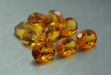 Group of ocher colored gemstones