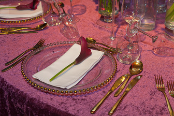Detail of a wedding dinner