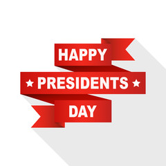 Happy Presidents Day ribbon. Vector illustration.