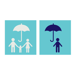 Life protection icon design vector.Insurance family icon concept.People icon