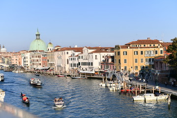 Fototapeta na wymiar Grand Canal in Venice before quarantine, view from the bridge