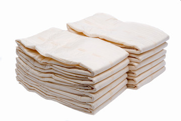 Extra large size briefs for adults isolated on white background. Diapers for adults.