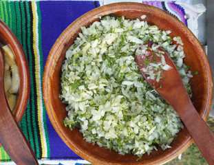 Slices onion ingredients 