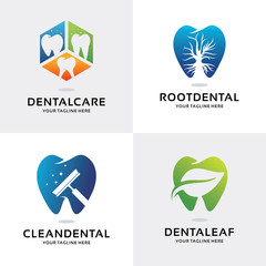 Dental Care Logo Set Design Template Collection