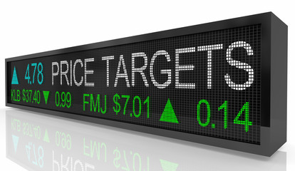 Price Targets Stock Market Ticker Box 3d Illustration