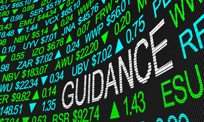 Guidance Advice Stock Market Tips Ticker 3d Illustration
