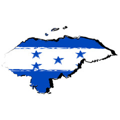 Map of Honduras with flag. Sketch. Vector illustration design