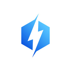 modern electrical blue lightning bolt logo