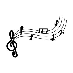 Isolated musical pentagram image. Vector illustration design