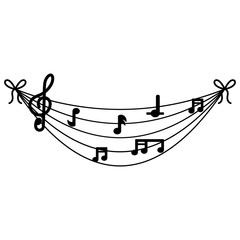 Isolated musical pentagram image. Vector illustration design