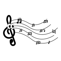 Isolated musical pentagram image. Vector illustration design