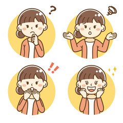 女性　表情セット