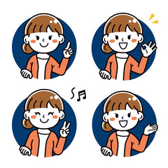 女性　表情セット