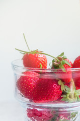  Strawberries in a glass cup