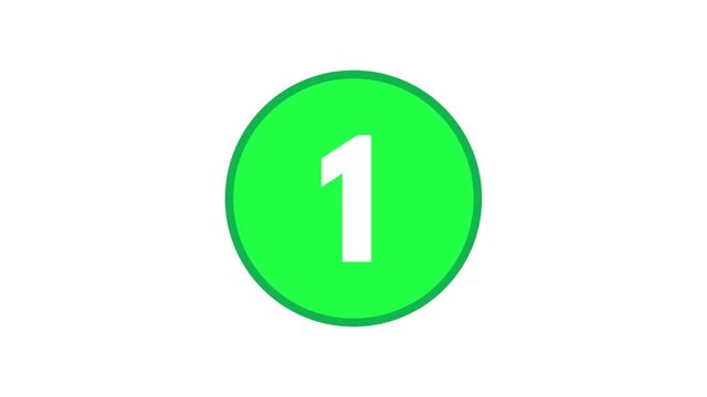 Sliding Circles Reveal Numbers Counting Up 1 to 10 Color Green  Version 2