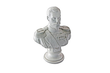 Gypsum statuette bust of the Russian Tsar