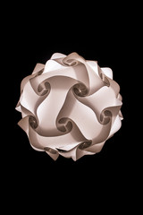 white lamp on black background