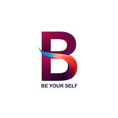 Be Your Self, Letter B logo with abstract gradient purple and blue