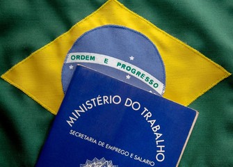 Brazilian document work and social security ( Carteira de Trabalho e Previdencia Social) on...
