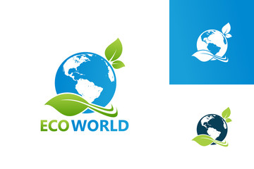 Ecology World Logo Template Design Vector, Emblem, Design Concept, Creative Symbol, Icon