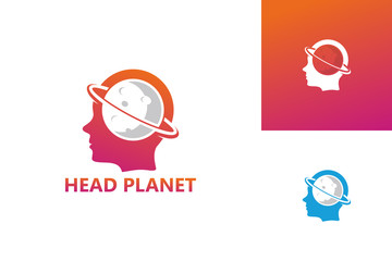 Head Planet Logo Template Design Vector, Emblem, Design Concept, Creative Symbol, Icon