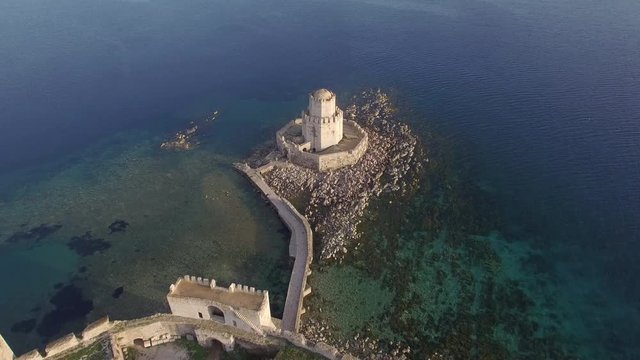 Aerial, Methoni castle in Greece