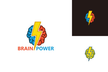 Brain Electric Power Logo Template Design Vector, Emblem, Design Concept, Creative Symbol, Icon
