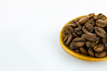 Roasted Coffee Beans Isolated on White Background