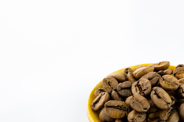 Roasted Coffee Beans Isolated on White Background
