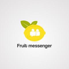 fruit messenger logo vector, icon, element, and template