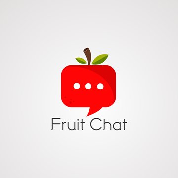 Fruit Chat Logo Vector, Icon, Element, And Template