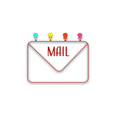 Mail icon. Envelope design. Illustration on white background. For real estate business .