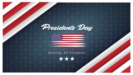 Happy President's day background, brush design american flag	