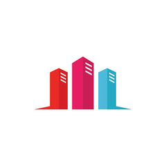 Modern town building icon