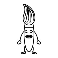 cute paint brush kawaii character