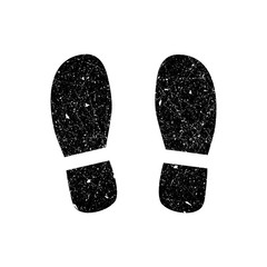 Footprint grunge isolated on a light background. Vector decorative design element of the mark.