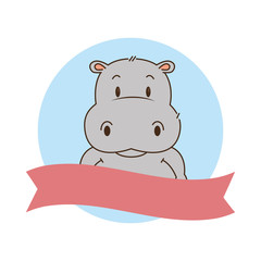 cute little hippo character