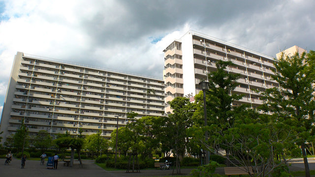 TAKASHIMADAIRA,  TOKYO,  JAPAN - CIRCA MAY 2018 : Scenery of RESIDENTIAL APARTMENT AREA around TAKASHIMADAIRA area in ITABASHI WARD.