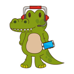 cute little crocodrile character