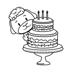 cute little sheep character