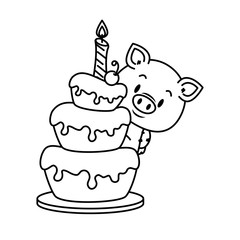 cute little pig character