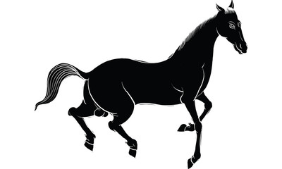 horse in Thai tradition painting,Thai tattoo, vector