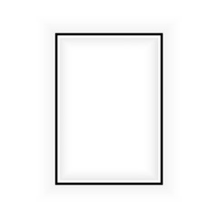 Realistic black frame isolated on white background. Perfect for your presentations. Vector illustration