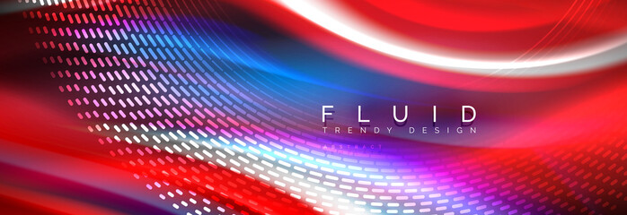Fluid colors mixing glowing neon wave background, holographic texture