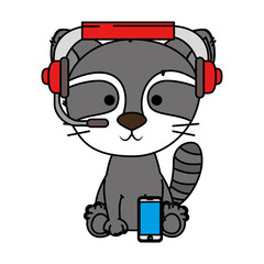 cute little raccoon character